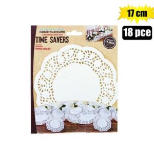Home 'N Leisure Timesavers Doilie Paper Rnd White 18-piece 17cm