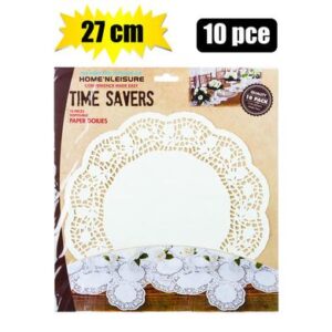 Home 'N Leisure Timesavers Doilie Paper Rnd White 10-piece 27cm