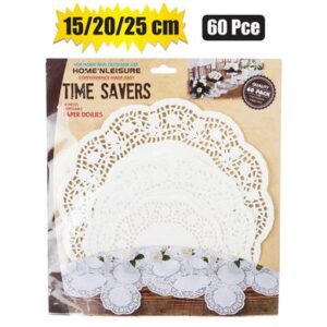 Home 'N Leisure Timesavers Doilie Paper Rnd White 60-piece (15/20/25cm)