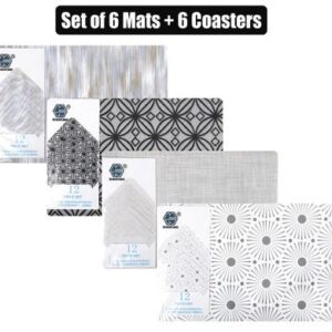 Place Mat Pp with Coasters 6-piece 43 x 28cm Assorted