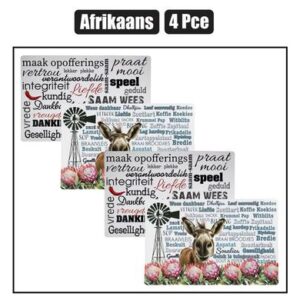 Place Mat Pp Afrikaans 4-piece 43 x 29cm Assorted