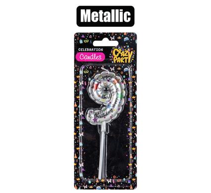 Birthday Candle Printed Metallic no-9