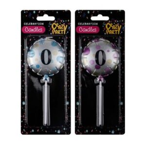 Birthday Candle Balloon Round -0 – Assorted