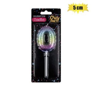 Birthday Candle balloon-0 Rainbow 5cm