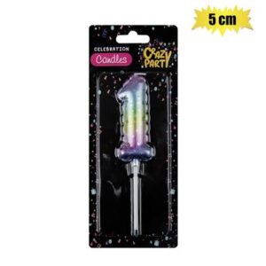 Birthday Candle balloon-1 Rainbow 5cm