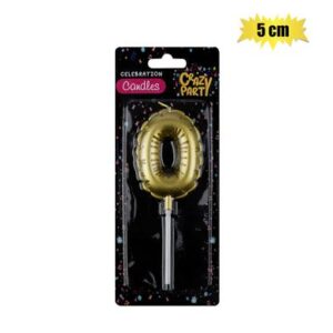 Birthday Candle Balloon Number 0-gold 5cm