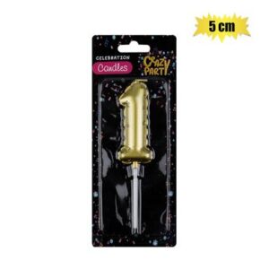 Birthday Candle Balloon Number 1-gold 5cm