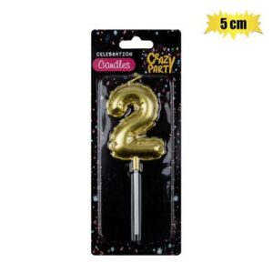 Birthday Candle Balloon Number 2-gold 5cm