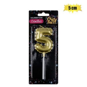 Birthday Candle Balloon Number 5-gold 5cm