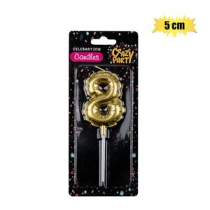 Birthday Candle Balloon Number 8-gold 5cm