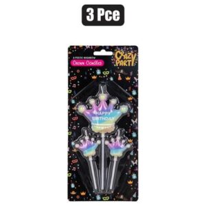 Birthday Candle Crown Rainbow Print 3-piece