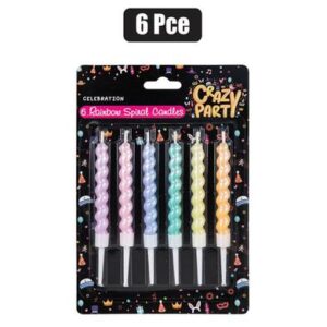 Birthday Candle Rainbow Spiral 6-piece