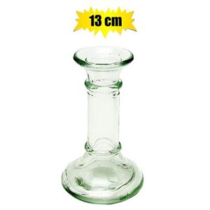 Candle-holder Glass 13cm Clear