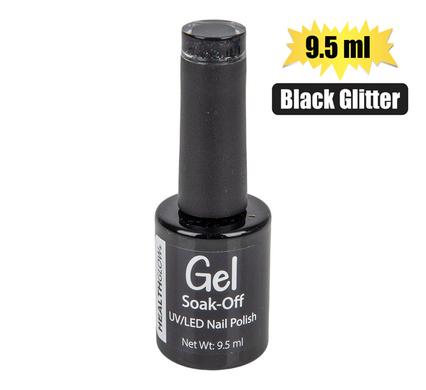 Health Glow Gel Nailpolish Black Glitter 9.5ml