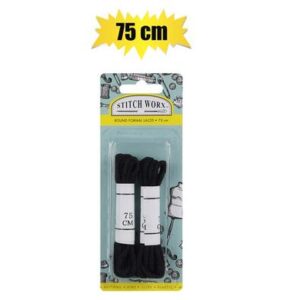 Stitch Worx Haberdashery Shoe Laces 75cm Black