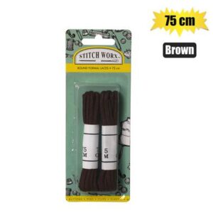 Stitch Worx Haberdashery Shoe Laces 75cm Brown