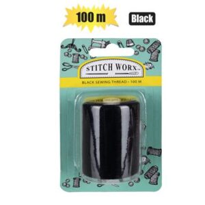 Stitch Worx Haberdashery Sewing Thread Black 1000m
