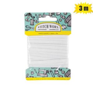 Stitch Worx Haberdashery Elastic 6mmx 3m White