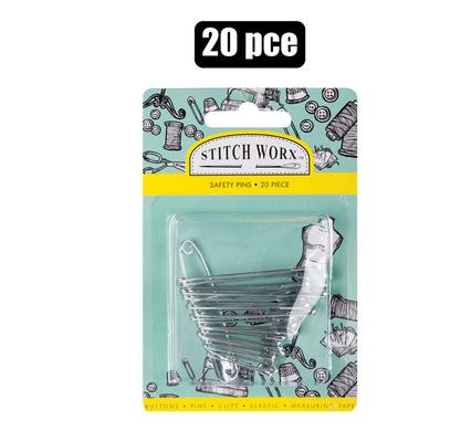 Stitch Worx Haberdashery Safety Pins 20-piece Assorted