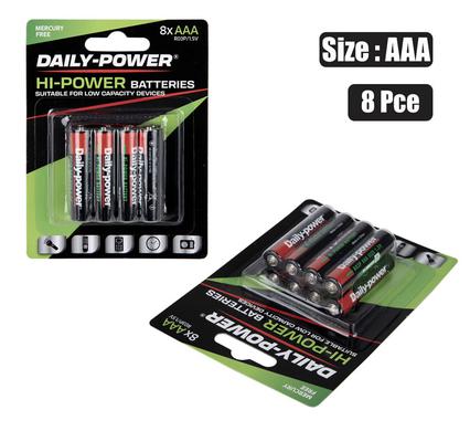Daily Power Batteries Batteries H/power Size:aaa / r03p 8-piece