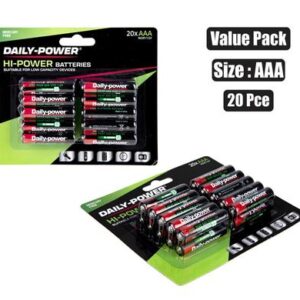 Daily Power Batteries Batteries H/power Size:aaa /r03p 20-piece