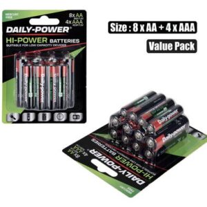 Daily Power Batteries Batteries H/power aa/r6px 8 & aaa/r03px 4