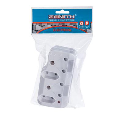 Plug-adaptor 2 x 16a & 2 x 2pin Pwr-on Zenith