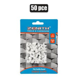 Cable-clips P/saddle Rnd 7mm 50x Zenith