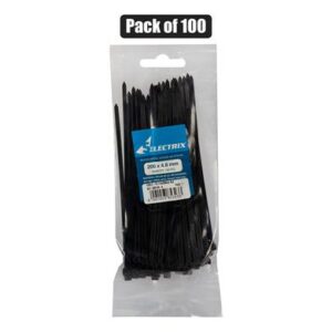 Cable-ties 4.8 x 200mm Black 100's Bulk