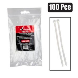 Cable-ties 2.5 x 100mm White 100's Bulk