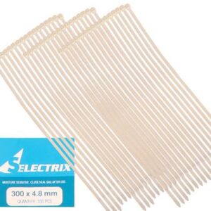 Cable-ties 4.8 x 300mm White 100's Bulk