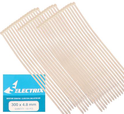 Cable-ties 4.8 x 300mm White 100's Bulk