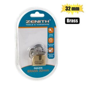 Padlock Zenith Brass 32mm Carded