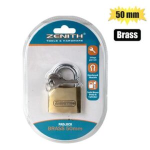 Padlock Zenith Brass 50mm Carded