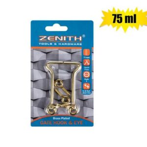 Gate-hook & Eye Brassed 75mm 2-piece Zenith