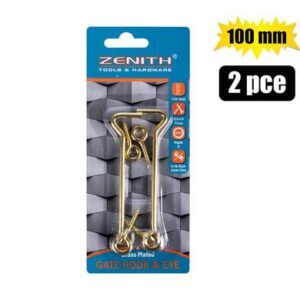 Gate-hook & Eye Brassed 100mm 2-piece Zenith