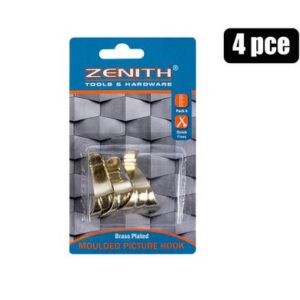 Zenith Tools & Hardware Hook Moulding Brass Plated 4-piece