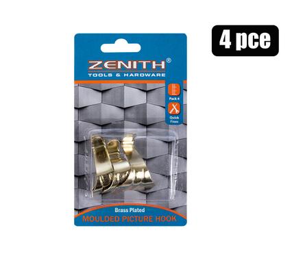 Zenith Tools & Hardware Hook Moulding Brass Plated 4-piece