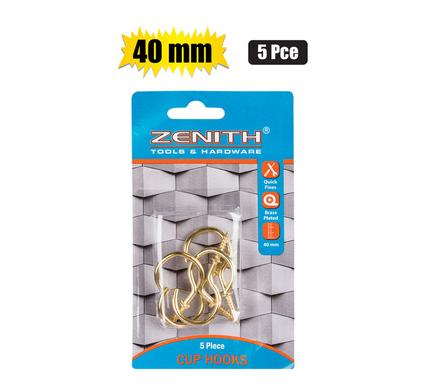 Cup-hooks Brass-plastic 40mm 5-piece Zenith
