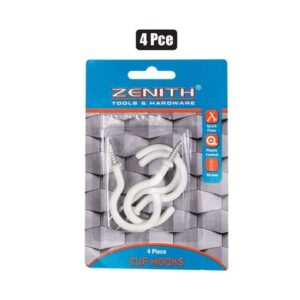 Cup-hooks White Plastic-ctd 50mm 4-piece Zenith