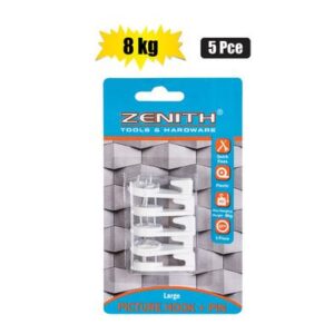 Picture-hook & Pin White 5-piece large(8kg)zenith