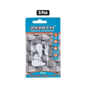 Picture-hook & Pin White 5-piece medium(4kg)zenith
