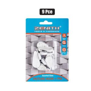 Picture-hook & Pin White 9-piece Zenith – Assorted