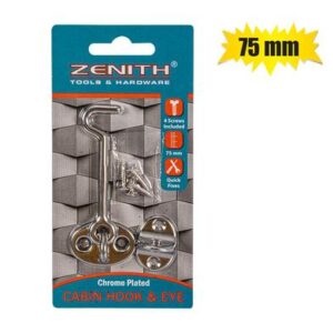 Cabin-hook & Eye Cp & Screws 75mm Zenith