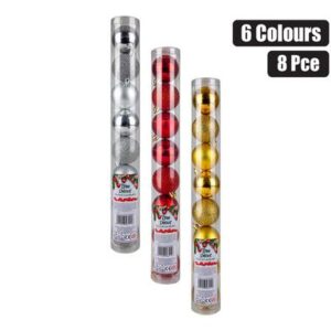 Christmas Baubles Tube 8-piece Assorted