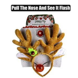 Christmas Dress Up Headband & Flashing Nose