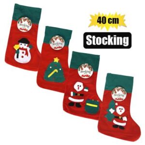Christmas Stocking Felt W App 40cm Assorted