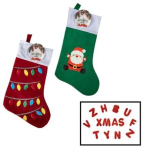 Christmas Stockings Felt Printed 40cm
