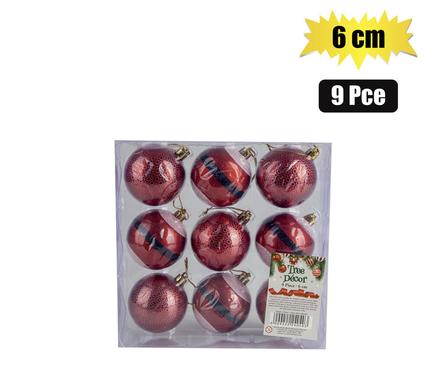 Christmas Baubles Santa 9-piece 6cm