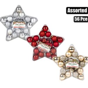 Christmas Baubles 56-piece,3/5cm Colours